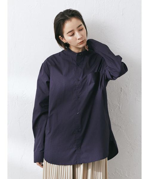 CRAFT STANDARD BOUTIQUE(クラフトスタンダードブティック)の「【2020SS】STAND COLLAR SHIRT/スタンドカラーベーシックとろみシャツ●*(シャツ/ブラウス・メンズ・チャコールグレー/ハウンドトゥース/ネイビー/グレー/アイボリー/ホワイト系その他7/チェック/ブルー系その他4・M/L/LL)」の21枚目の写真