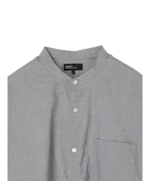 CRAFT STANDARD BOUTIQUE(クラフトスタンダードブティック)の「【2020SS】STAND COLLAR SHIRT/スタンドカラーベーシックとろみシャツ●*(シャツ/ブラウス・メンズ・チャコールグレー/ハウンドトゥース/ネイビー/グレー/アイボリー/ホワイト系その他7/チェック/ブルー系その他4・M/L/LL)」の18枚目の写真