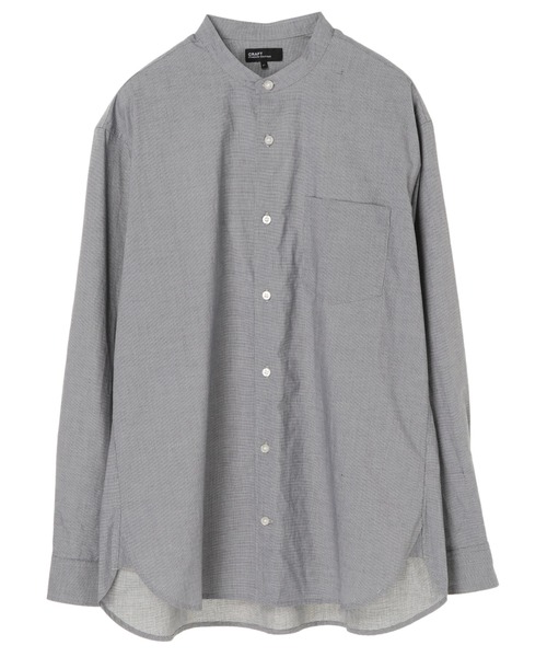 CRAFT STANDARD BOUTIQUE(クラフトスタンダードブティック)の「【2020SS】STAND COLLAR SHIRT/スタンドカラーベーシックとろみシャツ●*(シャツ/ブラウス・メンズ・チャコールグレー/ハウンドトゥース/ネイビー/グレー/アイボリー/ホワイト系その他7/チェック/ブルー系その他4・M/L/LL)」の8枚目の写真