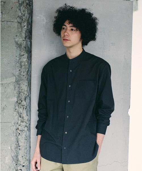 CRAFT STANDARD BOUTIQUE(クラフトスタンダードブティック)の「【2020SS】STAND COLLAR SHIRT/スタンドカラーベーシックとろみシャツ●*(シャツ/ブラウス・メンズ・チャコールグレー/ハウンドトゥース/ネイビー/グレー/アイボリー/ホワイト系その他7/チェック/ブルー系その他4・M/L/LL)」の1枚目の写真