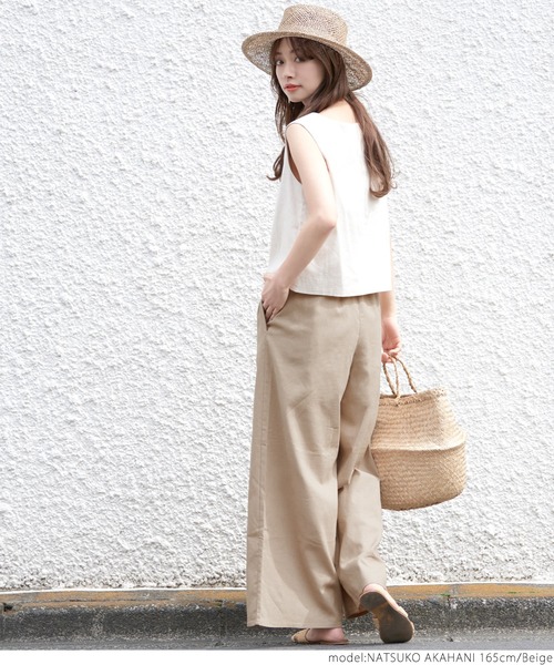 coca(coca)(コカ)の「リネン風イージーパンツ(その他パンツ・レディース・ベージュ/アイボリー・ONE SIZE)」の15枚目の写真