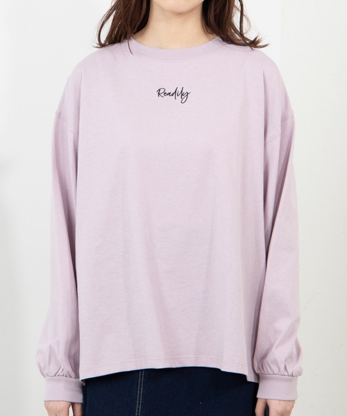 WEGO（ウィゴー）の「WEGO/ボリュームスリーブ刺繍ロゴビッグシルエットロンT（Tシャツ/カットソー・レディース・ベージュ/ライトパープル/ホワイト・FREE）」の14枚目の写真