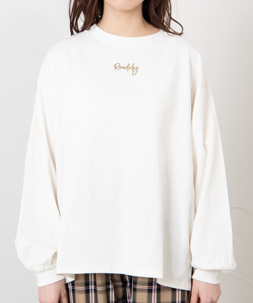 WEGO（ウィゴー）の「WEGO/ボリュームスリーブ刺繍ロゴビッグシルエットロンT（Tシャツ/カットソー・レディース・ベージュ/ライトパープル/ホワイト・FREE）」の15枚目の写真