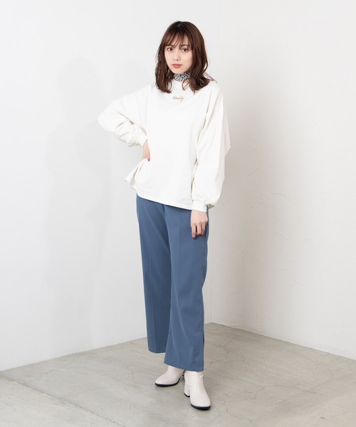 WEGO（ウィゴー）の「WEGO/ボリュームスリーブ刺繍ロゴビッグシルエットロンT（Tシャツ/カットソー・レディース・ベージュ/ライトパープル/ホワイト・FREE）」の12枚目の写真