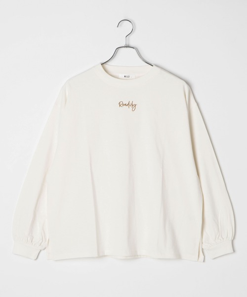 WEGO（ウィゴー）の「WEGO/ボリュームスリーブ刺繍ロゴビッグシルエットロンT（Tシャツ/カットソー・レディース・ベージュ/ライトパープル/ホワイト・FREE）」の18枚目の写真