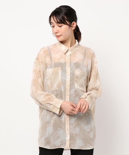 one way（ワンウェイ）の「タイダイシアーシャツ（シャツ/ブラウス・レディース・ライトグリーン/ライトブラウン・FREE）」の4枚目の写真