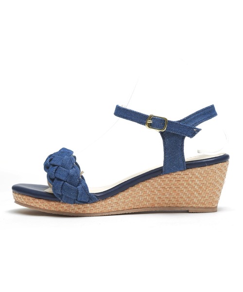 VIVIAN（ヴィヴィアン）の「編み込みデザインウェッジサンダル（サンダル・レディース・ブラック系その他3/ベージュ系その他3/イエロー系その他3/ライトパープル/ダークインディゴブルー/グレー系その他3・LL/S/M/L）」の9枚目の写真