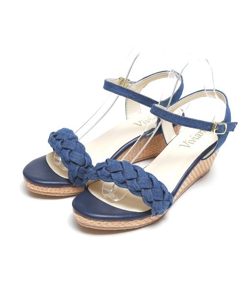 VIVIAN（ヴィヴィアン）の「編み込みデザインウェッジサンダル（サンダル・レディース・ブラック系その他3/ベージュ系その他3/イエロー系その他3/ライトパープル/ダークインディゴブルー/グレー系その他3・LL/S/M/L）」の20枚目の写真