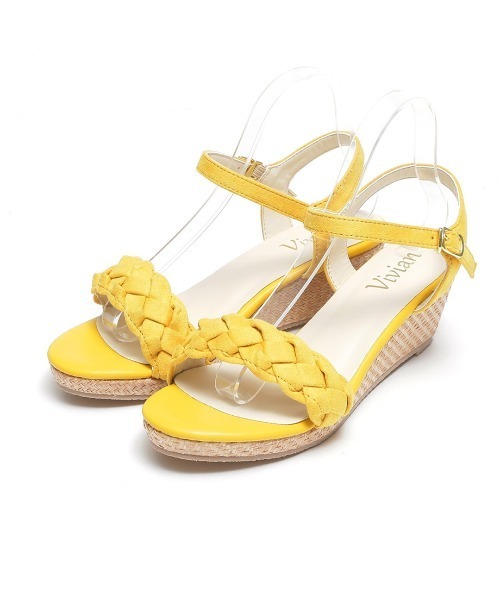 VIVIAN（ヴィヴィアン）の「編み込みデザインウェッジサンダル（サンダル・レディース・ブラック系その他3/ベージュ系その他3/イエロー系その他3/ライトパープル/ダークインディゴブルー/グレー系その他3・LL/S/M/L）」の18枚目の写真