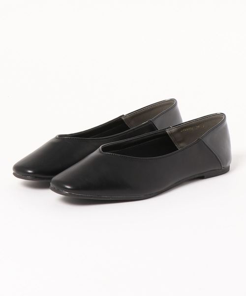 YOSUKE(ヨースケ)の「「YOSUKE/ヨースケ」Vカットフラットパンプス(パンプス・レディース・シルバー/ベージュ/ライトグリーン/ライトベージュ/ブラック・L/M/LL/S)」の2枚目の写真