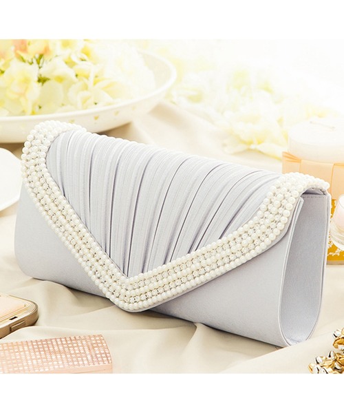 Lace Ladies(レースレディース)の「サテンプリーツ 2WAYクラッチバッグバッグ(クラッチバッグ・レディース・ブラック/シルバー/ネイビー/ワインレッド/ベージュ・FREE)」の5枚目の写真