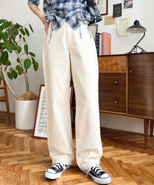 【mm】 ストレートパンツ タンブルドライストレートパンツ(ストレッチ・乾燥機OK・毎日