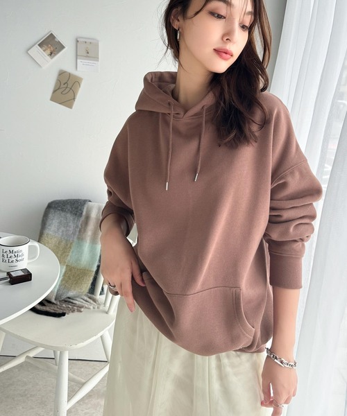 Java（ジャバ）の「《JaVa ジャバコラボ》たっぷりボリュームで華奢見え、裏起毛ビッグシルエット オーバーサイズ パーカー（スウェット・レディース・ブラック/ベージュ/モカ/ライトカーキ/ブルー・MEDIUM/LARGE/X-LARGE/XX-LARGE/SMALL）」の20枚目の写真