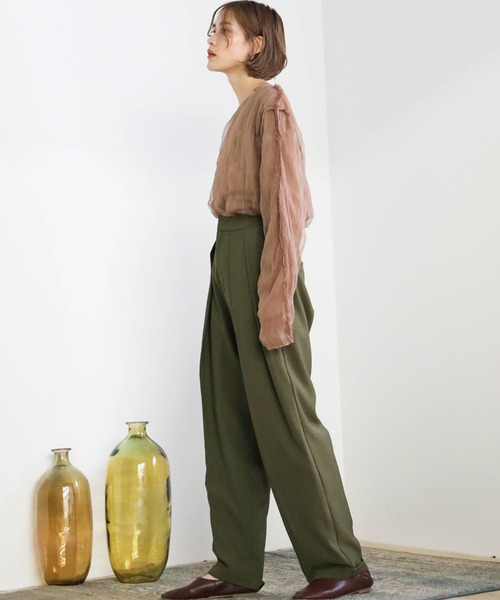 select MOCA(セレクトモカ)の「トゥープライ(two-ply)トップス(Tシャツ/カットソー・レディース・カーキ/ベージュ/ブラウン・FREE)」の22枚目の写真
