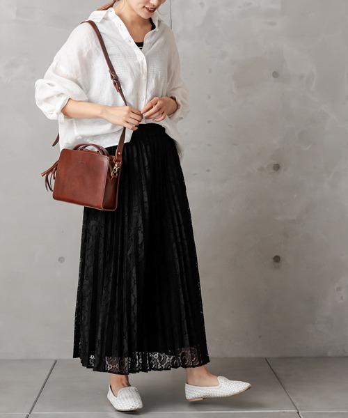 PUAL CE CIN（ピュアルセシン）の「ラッセルレーススカート（スカート・レディース・ブラック/グレー・FREE）」の5枚目の写真