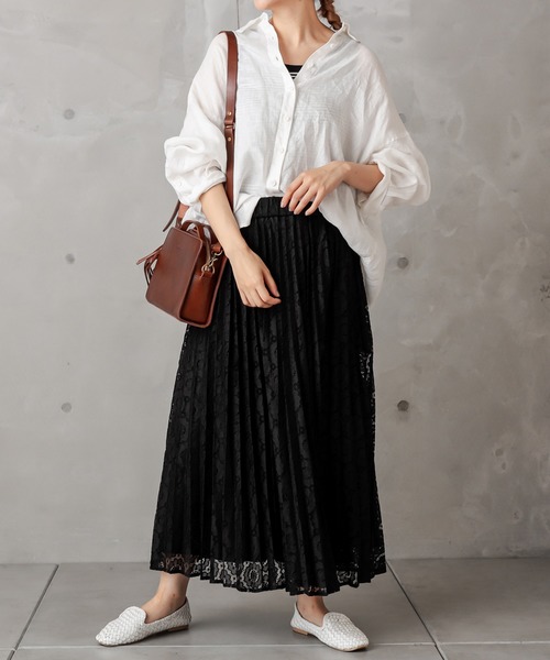 PUAL CE CIN（ピュアルセシン）の「ラッセルレーススカート（スカート・レディース・ブラック/グレー・FREE）」の8枚目の写真