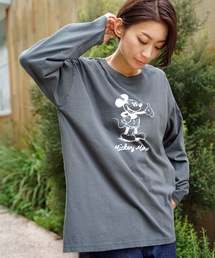 【DISNEY/ディズニー】MICKY MOUSE 天竺ビッグロングTシャツ / ミッキーマウス オーバーサイズ ビッグシルエット ヴィンテージ風