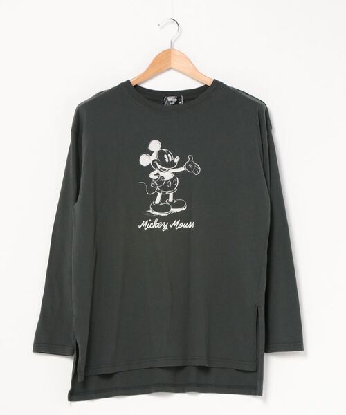 Disney(ディズニー)の「【DISNEY/ディズニー】MICKY MOUSE 天竺ビッグロングTシャツ / ミッキーマウス オーバーサイズ ビッグシルエット ヴィンテージ風(Tシャツ/カットソー・レディース・オフホワイト/ベージュ/チャコールグレー・MEDIUM)」の17枚目の写真