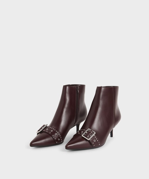 CHARLES & KEITH(チャールズ & キース)の「スタッズド アンクルブーツ / Studded Ankle Boots(ブーツ・レディース・ブラック/マルーン/ホワイト・22.5cm/23cm/23.5cm/24.5cm/25cm/25.5cm)」の19枚目の写真