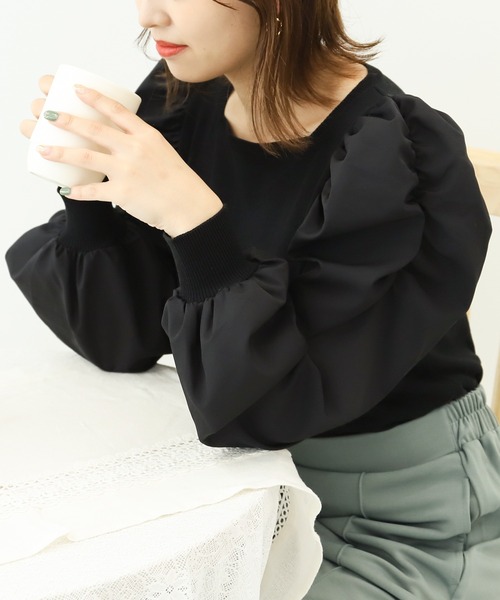 PairPair（ペアペア）の「袖コンシャストップス（Tシャツ/カットソー・レディース・ブラック/ブラウン・FREE）」の13枚目の写真