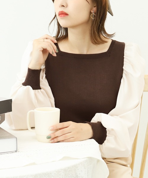 PairPair（ペアペア）の「袖コンシャストップス（Tシャツ/カットソー・レディース・ブラック/ブラウン・FREE）」の15枚目の写真