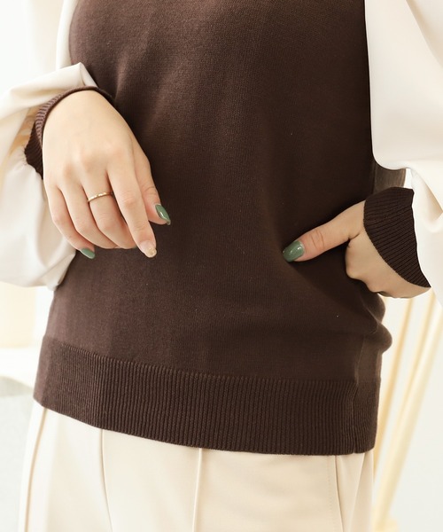 PairPair（ペアペア）の「袖コンシャストップス（Tシャツ/カットソー・レディース・ブラック/ブラウン・FREE）」の8枚目の写真