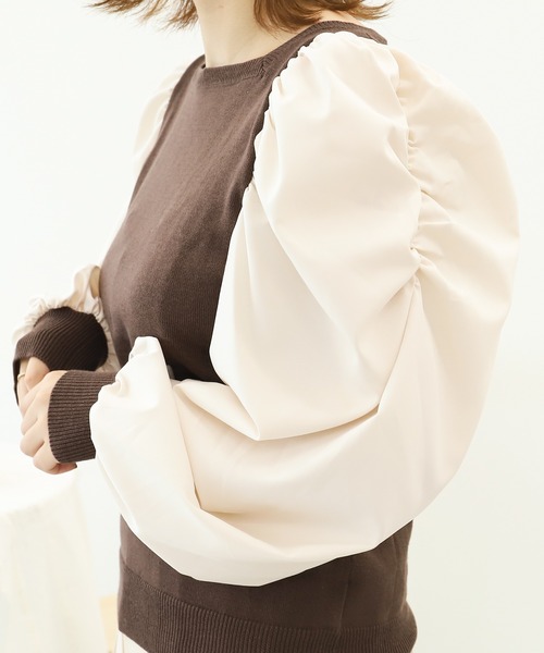 PairPair（ペアペア）の「袖コンシャストップス（Tシャツ/カットソー・レディース・ブラック/ブラウン・FREE）」の10枚目の写真