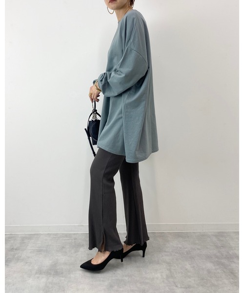 She's Closet(シーズクローゼット)の「Aラインフレアチュニック(スウェット・レディース・ブラック/グレイッシュベージュ/グレイッシュブルー・FREE)」の11枚目の写真