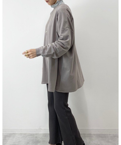 She's Closet(シーズクローゼット)の「Aラインフレアチュニック(スウェット・レディース・ブラック/グレイッシュベージュ/グレイッシュブルー・FREE)」の14枚目の写真