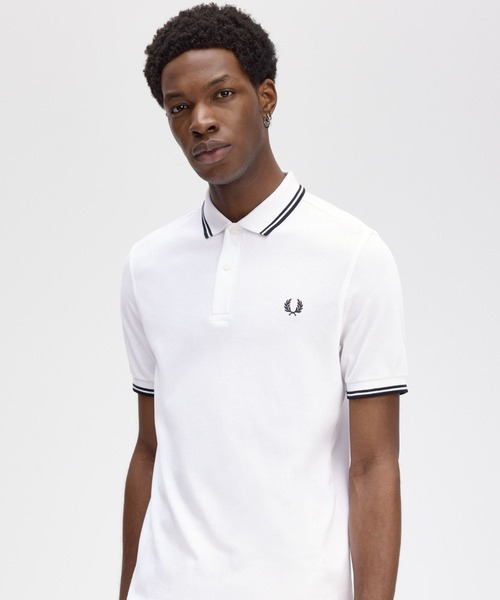 FRED PERRY M3600 白ポロシャツMサイズユニセックス FRED PERRY フレッドペリー Fred Perry ポロシャツ 半袖