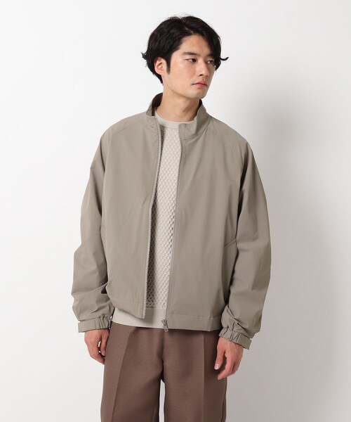 THE SHOP TK (ザ ショップ ティーケー )の「◆FISH NET ファイバースタンドカラーブルゾン(ブルゾン・メンズ・ベージュ/ブラック・03/02/04)」の1枚目の写真