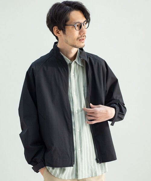 THE SHOP TK (ザ ショップ ティーケー )の「◆FISH NET ファイバースタンドカラーブルゾン(ブルゾン・メンズ・ベージュ/ブラック・03/02/04)」の2枚目の写真