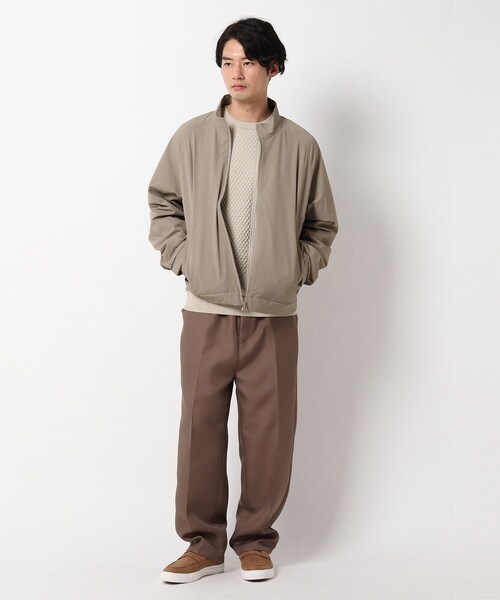 THE SHOP TK (ザ ショップ ティーケー )の「◆FISH NET ファイバースタンドカラーブルゾン(ブルゾン・メンズ・ベージュ/ブラック・03/02/04)」の4枚目の写真