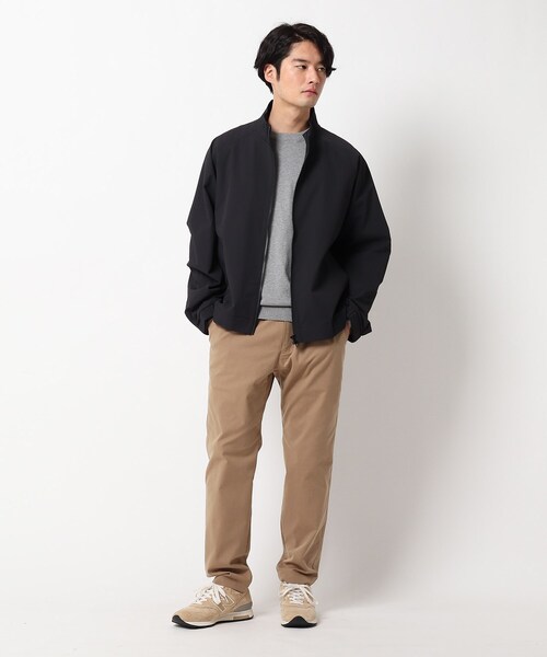 THE SHOP TK (ザ ショップ ティーケー )の「◆FISH NET ファイバースタンドカラーブルゾン(ブルゾン・メンズ・ベージュ/ブラック・03/02/04)」の5枚目の写真