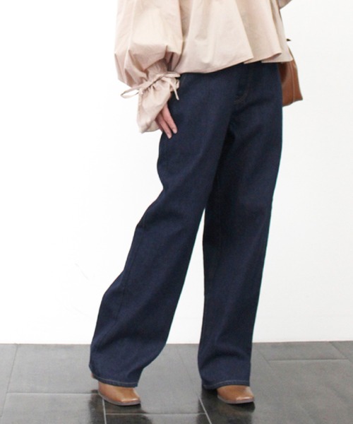 STYLEBLOCK（スタイルブロック）の「デニムハイウエストパンツ（デニムパンツ・レディース・ライトブルー/ブルー系その他/ホワイト・M/S）」の3枚目の写真