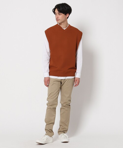 THE SHOP TK （ザ ショップ ティーケー ）の「◆ポリニットベスト（ベスト・メンズ・レンガ/ネイビー・02/03/04）」の4枚目の写真