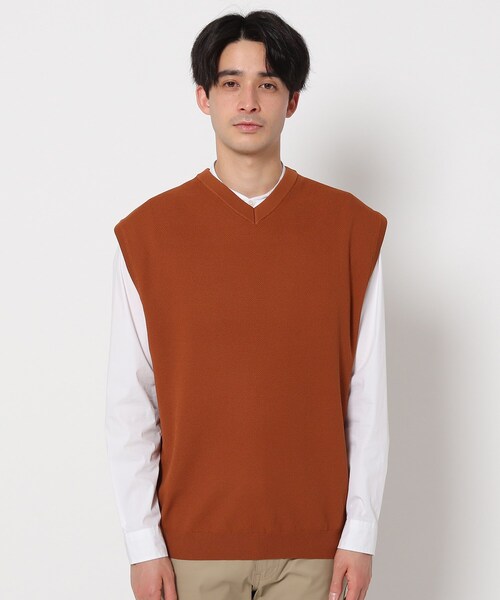 THE SHOP TK （ザ ショップ ティーケー ）の「◆ポリニットベスト（ベスト・メンズ・レンガ/ネイビー・02/03/04）」の5枚目の写真