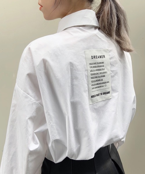 Figments(フィグメンツ)の「バックパッチシャツ(シャツ/ブラウス・レディース・ホワイト/ブラック・FREE)」の2枚目の写真