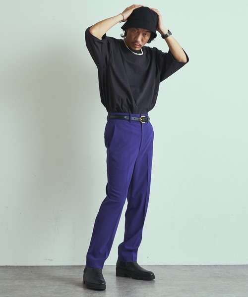 Lui's（ルイス）の「【2×2 セットアップシリーズ 21Summer】 ベーシックスリムトラウザー（スラックス・メンズ・ブラック/パープル/ブルーグリーン・SMALL/MEDIUM）」の19枚目の写真