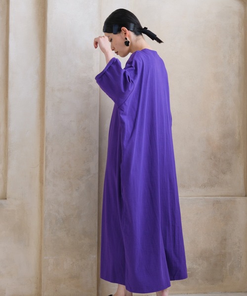 manana suerte（マニャーナスエルテ）の「プレーンカットソーワンピース（ワンピース・レディース・チャコールグレー/ブラック/パープル/グリーン・FREE）」の21枚目の写真