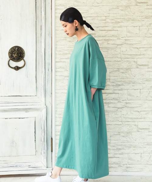 manana suerte（マニャーナスエルテ）の「プレーンカットソーワンピース（ワンピース・レディース・チャコールグレー/ブラック/パープル/グリーン・FREE）」の12枚目の写真