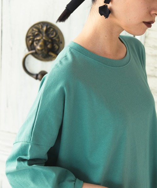 manana suerte（マニャーナスエルテ）の「プレーンカットソーワンピース（ワンピース・レディース・チャコールグレー/ブラック/パープル/グリーン・FREE）」の7枚目の写真