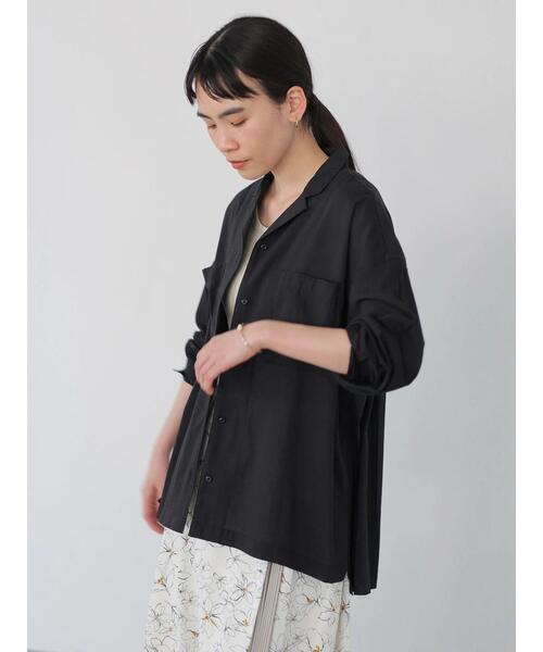 AMERICAN HOLIC（アメリカンホリック）の「とろみ開襟ドレープポケットシャツ（シャツ/ブラウス・レディース・ブラック/ベージュ/オフホワイト/ピンクベージュ・MEDIUM/LARGE）」の13枚目の写真