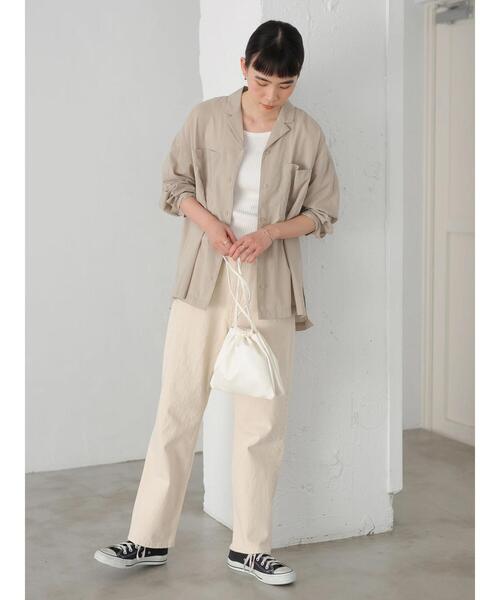 AMERICAN HOLIC（アメリカンホリック）の「とろみ開襟ドレープポケットシャツ（シャツ/ブラウス・レディース・ブラック/ベージュ/オフホワイト/ピンクベージュ・MEDIUM/LARGE）」の18枚目の写真