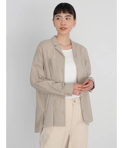 AMERICAN HOLIC（アメリカンホリック）の「とろみ開襟ドレープポケットシャツ（シャツ/ブラウス・レディース・ブラック/ベージュ/オフホワイト/ピンクベージュ・MEDIUM/LARGE）」の19枚目の写真