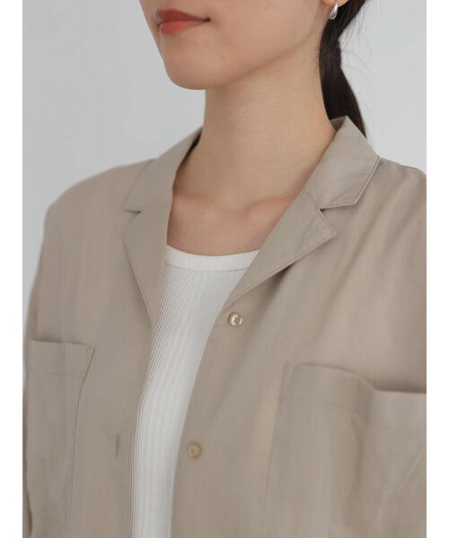 AMERICAN HOLIC（アメリカンホリック）の「とろみ開襟ドレープポケットシャツ（シャツ/ブラウス・レディース・ブラック/ベージュ/オフホワイト/ピンクベージュ・MEDIUM/LARGE）」の22枚目の写真