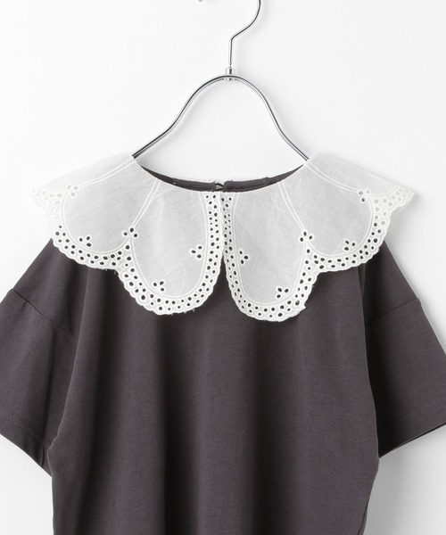 GLOBAL WORK（グローバルワーク）の「【キッズ】BIGカラーフリルT5分袖/942200（Tシャツ/カットソー・キッズ・チャコールグレー/ホワイト系その他2/オフホワイト・110cm/100cm/120cm/130cm/140cm/150cm/160cm）」の12枚目の写真