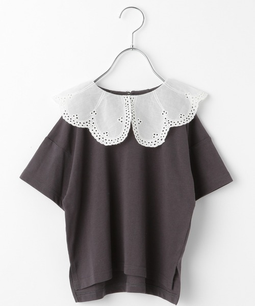 GLOBAL WORK（グローバルワーク）の「【キッズ】BIGカラーフリルT5分袖/942200（Tシャツ/カットソー・キッズ・チャコールグレー/ホワイト系その他2/オフホワイト・110cm/100cm/120cm/130cm/140cm/150cm/160cm）」の21枚目の写真