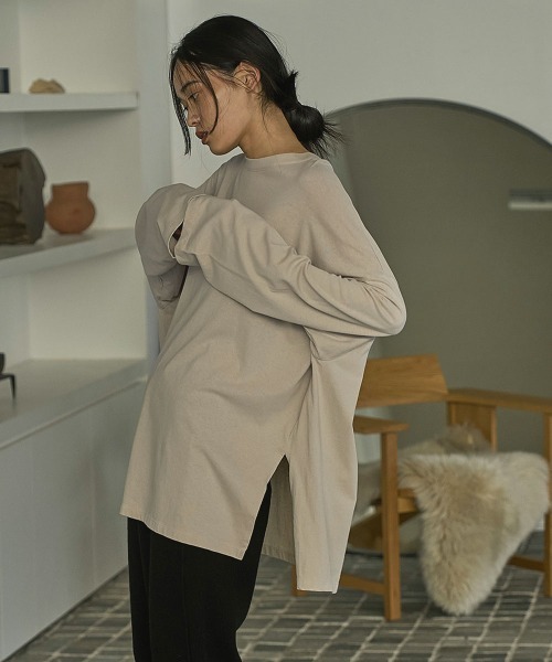 marjour（マージュール）の「OVER TEE（Tシャツ/カットソー・レディース・オフホワイト/ブラック/ベージュ・M）」の7枚目の写真