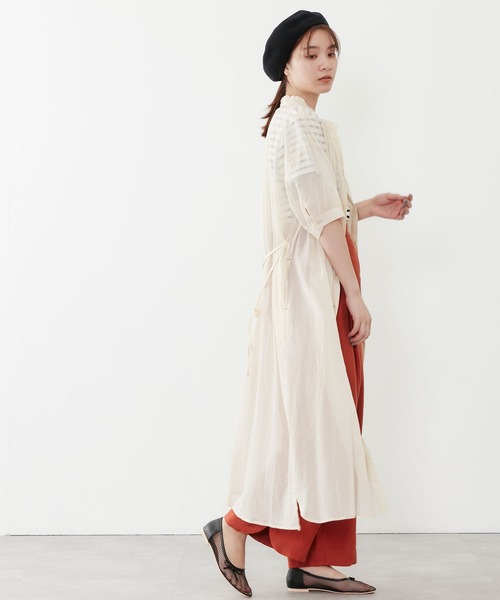 新品 ユニ uni フリル襟 切り替え シアー ワンピース 新品 ユニ uni フリル襟 切り替え シアー ワンピース